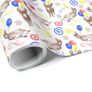 Donkey Birthday Wrapping Paper