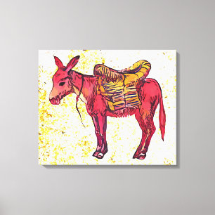 donkey canvas print