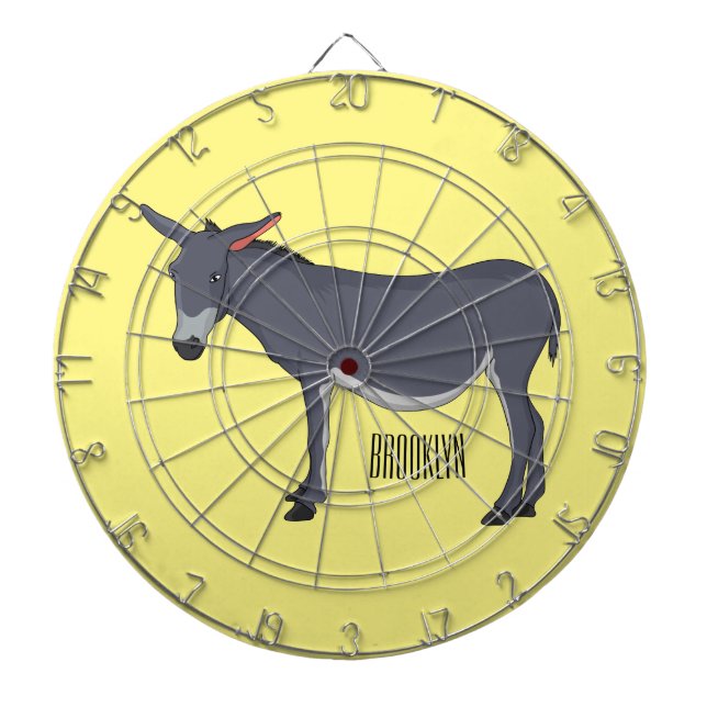 Donkey cartoon illustration dartboard (Front)