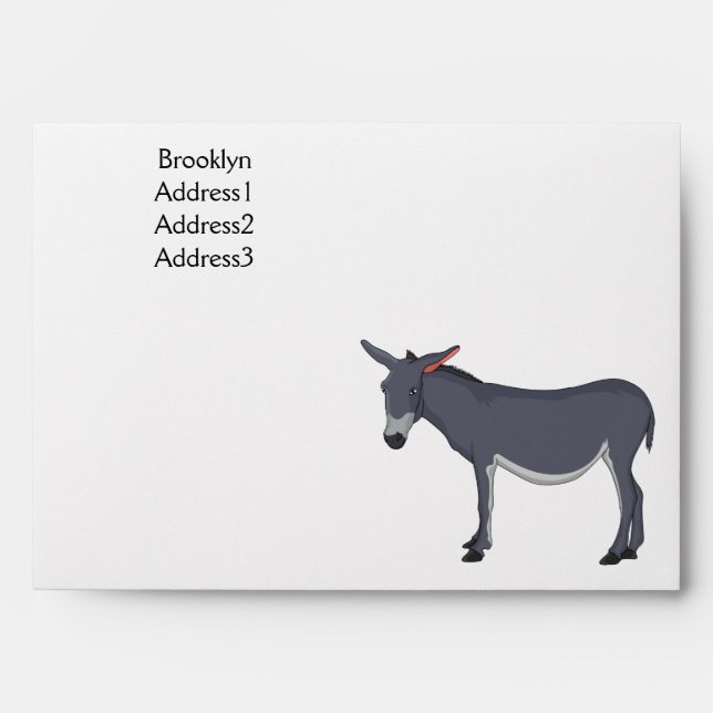 Donkey cartoon illustration  envelope (Front)