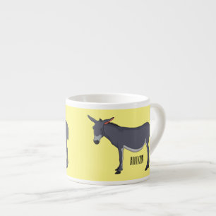 Donkey cartoon illustration espresso cup