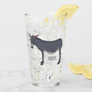 Donkey cartoon illustration glass