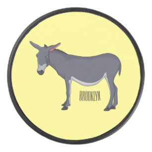 Donkey cartoon illustration hockey puck