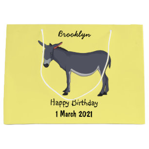 Donkey cartoon illustration large gift bag