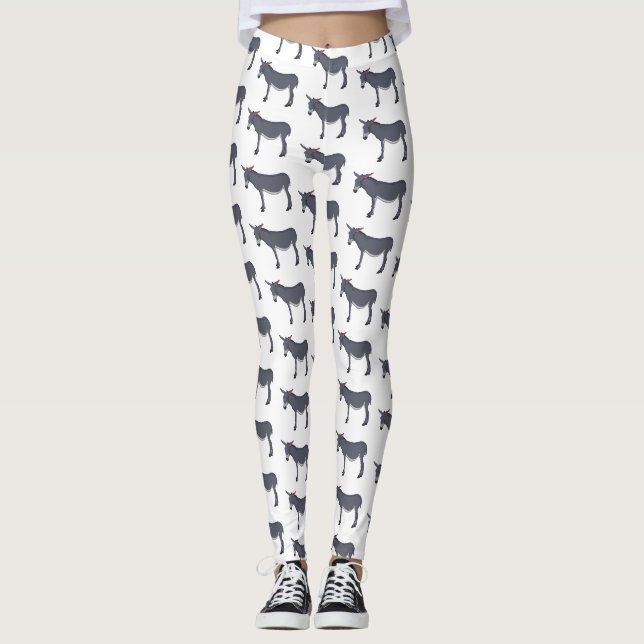 Donkey cartoon illustration leggings (Front)