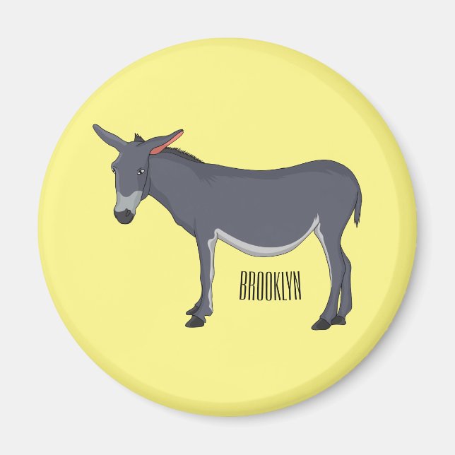 Donkey cartoon illustration  magnet (Front)