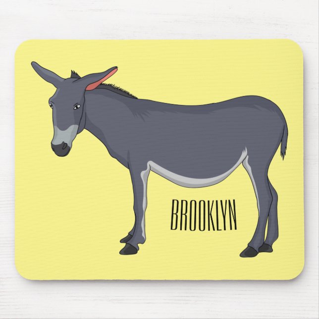 Donkey cartoon illustration mouse pad (Front)