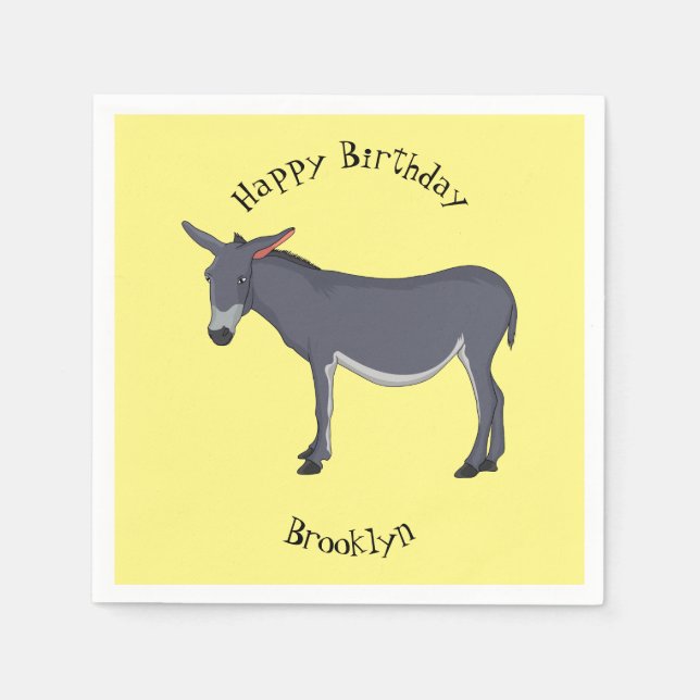 Donkey cartoon illustration napkin (Front)