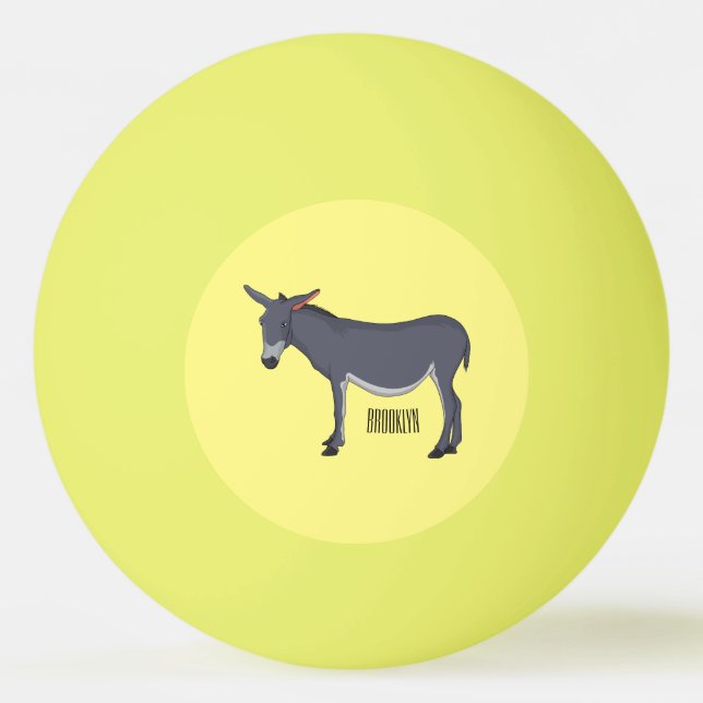 Donkey cartoon illustration ping pong ball (Front)