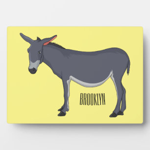 Donkey cartoon illustration plaque