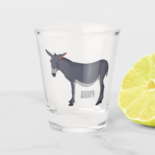 Donkey cartoon illustration shot glass