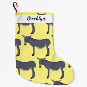 Donkey cartoon illustration  small christmas stocking