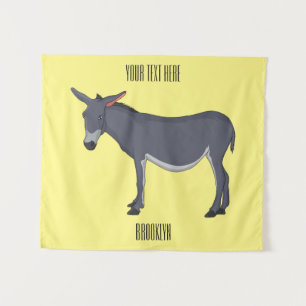Donkey cartoon illustration tapestry