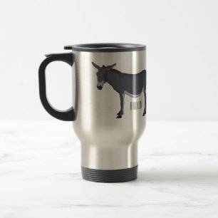 Donkey cartoon illustration travel mug