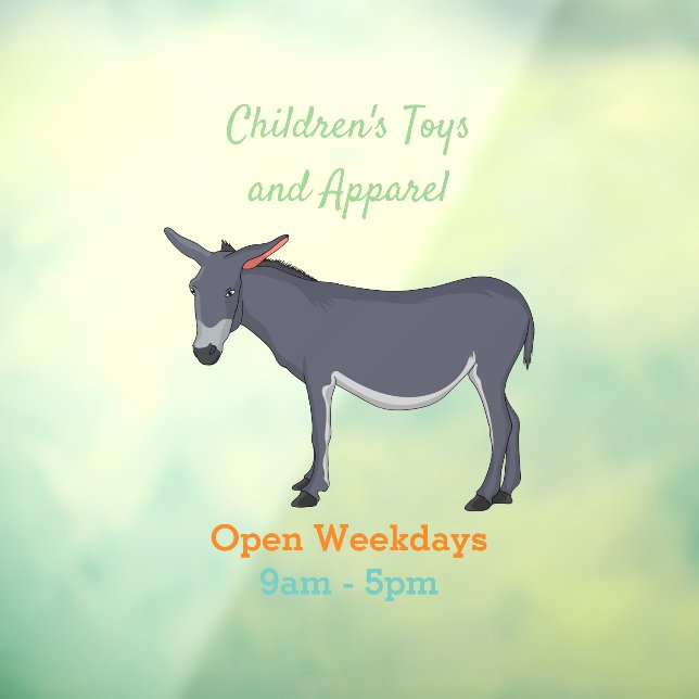 Donkey cartoon illustration  window cling (Sheet 3)