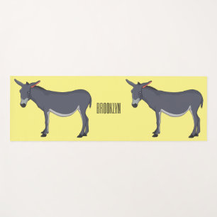 Donkey cartoon illustration yoga mat