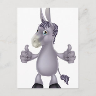Donkey cartoon postcard