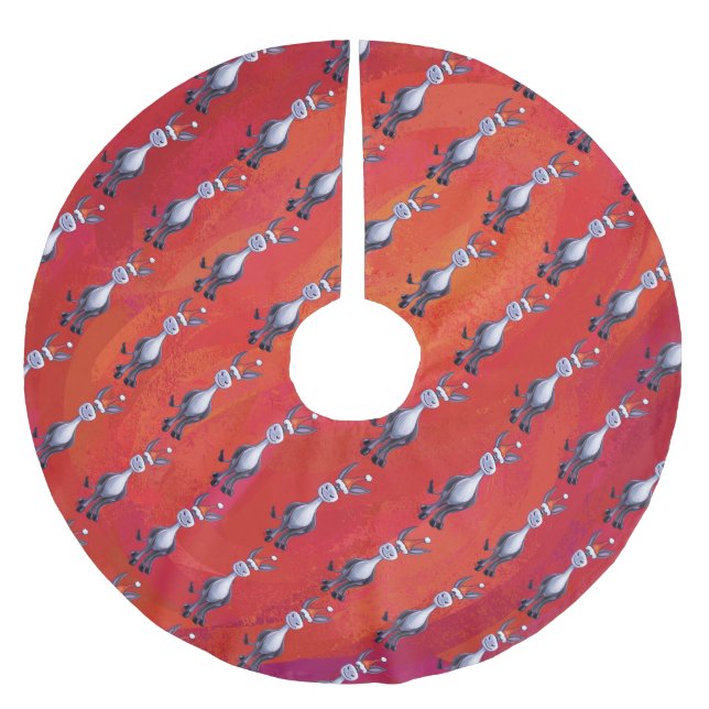Donkey Christmas Brushed Polyester Tree Skirt (Front)