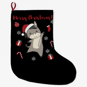 Donkey Christmas Donkeys Winter Animals Large Christmas Stocking