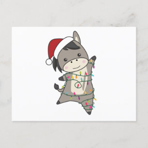 Donkey Christmas Donkeys Winter Animals Postcard
