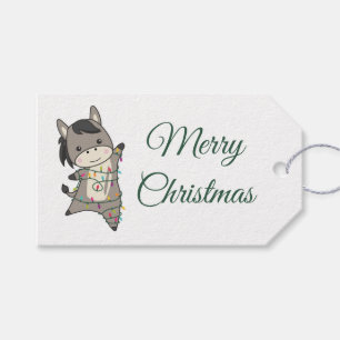 Donkey Christmas Donkeys Winter Animals Trucker Ha Gift Tags