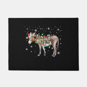 Donkey Christmas Lights Colour    Santa Donkey Gif Doormat