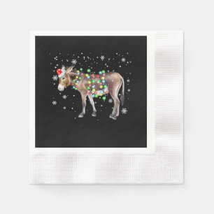 Donkey Christmas Lights Colour    Santa Donkey Gif Napkin