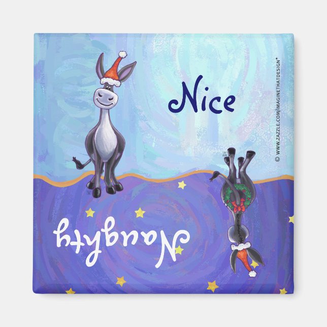 Donkey Christmas Magnet (Front)