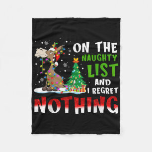 Donkey Christmas On The Naughty List And I Regret  Fleece Blanket