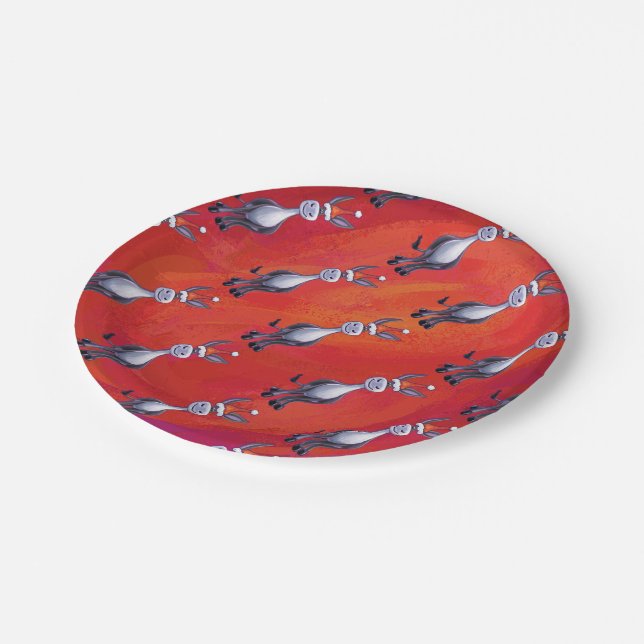 Donkey Christmas Paper Plate (Angled)