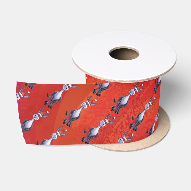 Donkey Christmas Satin Ribbon (Spool)