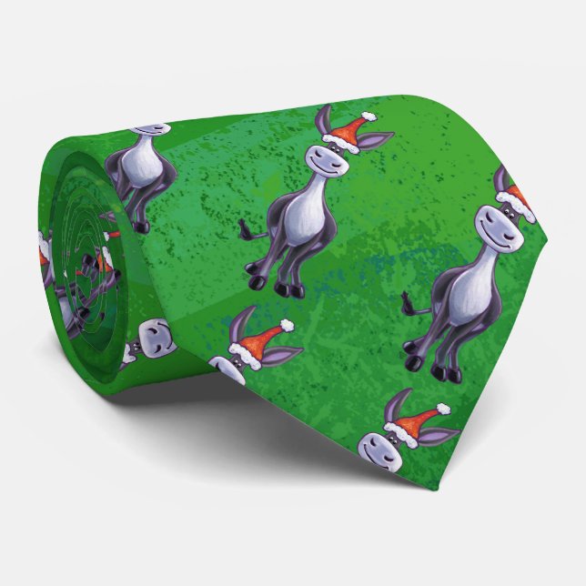Donkey Christmas Tie (Rolled)