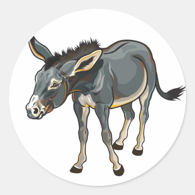 donkey classic round sticker (Front)