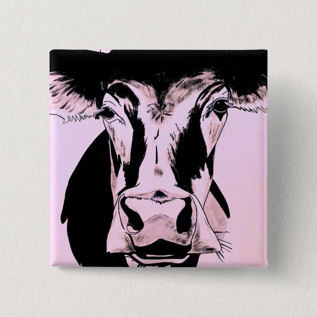 donkey cowboy   2 inch square button (Front)