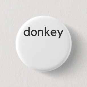 donkey dark 1 inch round button