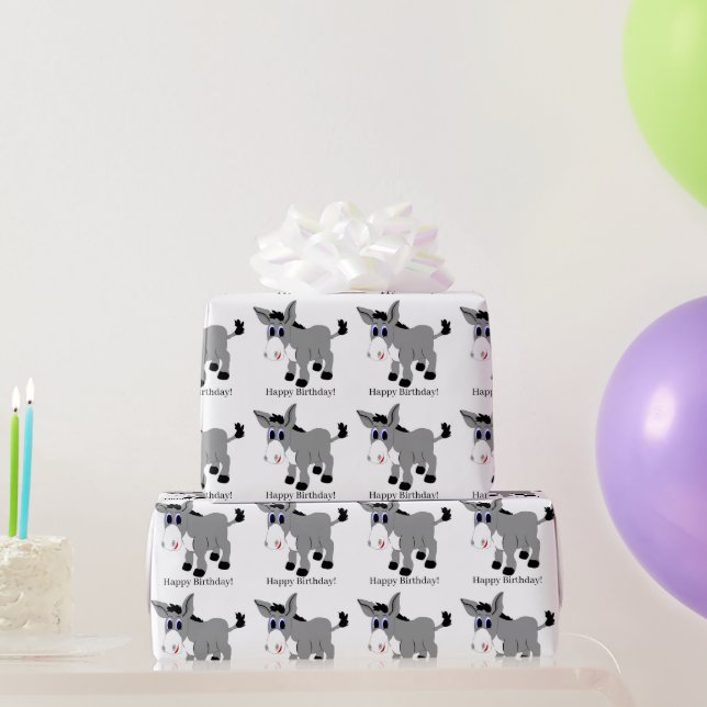 Donkey Design Birthday Wrapping Paper (Party Gifts)