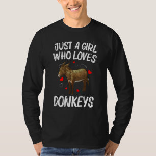Donkey Design For Women Girls Mule Animal Farming T-Shirt