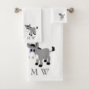 Donkey Design Monogrammed Bath Towel Set