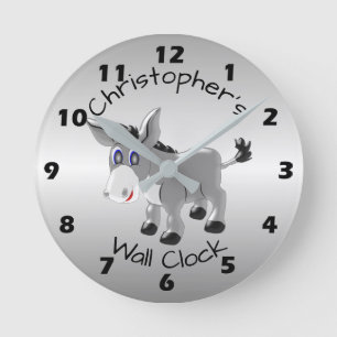 Donkey Design Round Clock