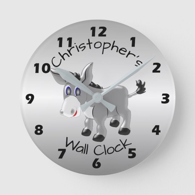 Donkey Design Round Clock (Front)