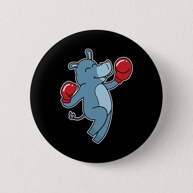 Donkey Does Boxing  2 Inch Round Button (Front)