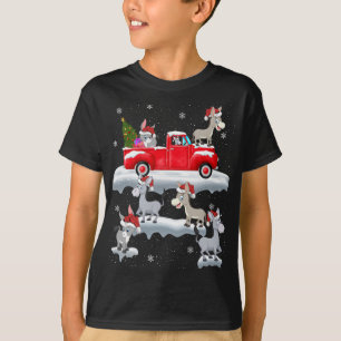 Donkey Driving Christmas Tree Red Truck Donkey Chr T-Shirt