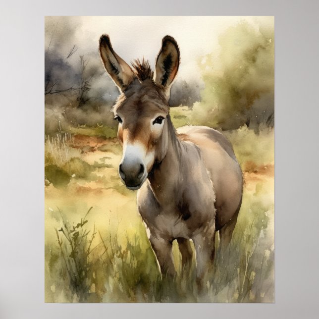 Donkey Farm Animal Art Imprimer Poster (Devant)
