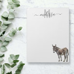Donkey Farm Watercolor Monogram Name Notepad<br><div class="desc">This design may be personalized in the area provided by changing the photo and/or text. Or it can be customized by clicking Personalize this Template and then choosing the click to customize further option and delete or change the colour of the background, add text, change the text colour or style,...</div>