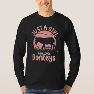 Donkey Farmer Women Girls Farm Animal Donkey T-Shirt