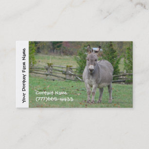 Donkey Farming, Services or Boarding Business Card