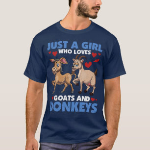 Donkey Farming Women Farmer Girls Farm Animal Goat T-Shirt