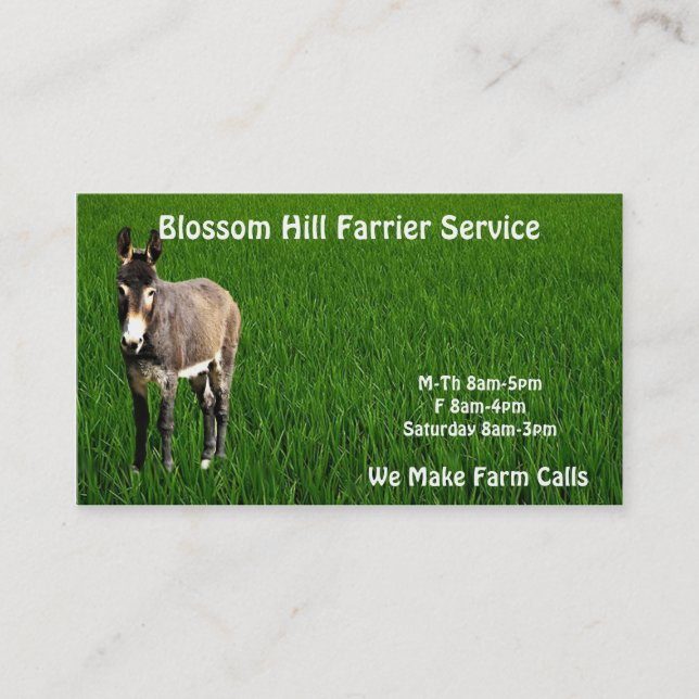 Donkey  Farrier Business Card (Front)