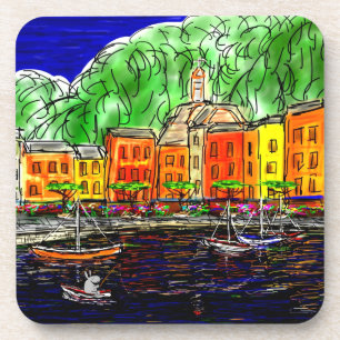 donkey fishing in Portofino, Italy Coaster