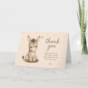 Donkey Foal Baby Shower Thank You Card